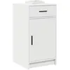 Image de vidaXL Buffet avec tiroir Blanc 40 x 40.5 x 75 cm Bois d'ingénierie, Buffet Moderne, rectangulaire, Rangement Chic, Solide pour Salon, Design spacieux pour Organiser Votre Maison