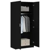 Image de vidaXL Armoire Chêne Noir 80 x 50,5 x 180 cm Bois d'ingénierie, Organisateur Moderne pour Chambre, Armoire rectangulaire, Solution de Rangement, Portes à charnières, étagères spacieuses
