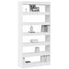 Image de vidaXL Bibliothèque Blanc Bois d'ingénierie, Bibliothèque Rectangulaire Autoportante Moderne, Unité de Rangement Élégante, Étagère de Salon Stylée, Vitrine Contemporaine