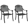 Image de vidaXL Chaise de Jardin 2 pcs Noir 55 x 56,5 x 91cm Aluminium, Fauteuil rectangulaire Vintage pour Jardin et terrasse, mobilier extérieur stylé, Robuste et élégant