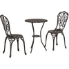 Image de vidaXL Ensemble Bistro de Jardin 3 pcs Bronze Aluminium, Ensemble Moderne de Meubles d'extérieur pour Jardin et terrasse, Salle à Manger de Patio Minimaliste, Salon Contemporain