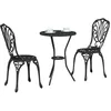 Image de vidaXL Ensemble Bistro de Jardin 3 pcs Noir Aluminium, Ensemble Bistro élégant pour Jardin, mobilier en Aluminium Moderne, Assise Chic, Repas en Plein air