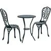Image de vidaXL Ensemble Bistro de Jardin 3 pcs Vert Aluminium, Ensemble Bistro élégant pour Jardin, mobilier en Aluminium Moderne, Assise Chic, Repas en Plein air