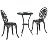 Image de vidaXL Ensemble Bistro de Jardin 3 pcs Noir Aluminium, Ensemble en Aluminium pour extérieur, Bistro Moderne, mobilier de Jardin étanche, chaises stylées pour terrasse