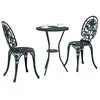 Image de vidaXL Ensemble Bistro de Jardin 3 pcs Vert Aluminium, Set de Bistro Moderne pour Le Jardin et la terrasse, mobilier en métal Compact, Ensemble de Repas résistant aux intempéries