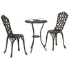 Image de vidaXL Ensemble Bistro de Jardin 3 pcs Bronze Aluminium, Jardin et terrasse, Ensemble Moderne de mobilier, Bistro d'extérieur, chaises compactes, Style Contemporain