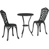 Image de vidaXL Ensemble Bistro de Jardin 3 pcs Noir Aluminium, Jardin et terrasse, Ensemble de Patio Moderne, Chaises de Bistro compactes, Meubles de Repas extérieur, Groupe élégant, Minimaliste