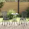 Image de vidaXL Ensemble bistro de jardin 3 pcs Noir Aluminium