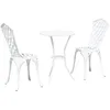 Image de vidaXL Ensemble Bistro de Jardin 3 pcs Blanc Aluminium, Jardin et terrasse, Ensemble de Patio Moderne, Chaises de Bistro compactes, Meubles de Repas extérieur, Groupe élégant, Minimaliste