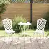 Image de vidaXL Ensemble bistro de jardin 3 pcs Blanc Aluminium