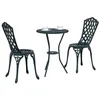Image de vidaXL Ensemble Bistro de Jardin 3 pcs Vert Aluminium, Jardin et terrasse, Ensemble de Patio Moderne, Chaises de Bistro compactes, Meubles de Repas extérieur, Groupe élégant, Minimaliste