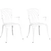 Image de vidaXL Chaise de jardin 2 pcs Blanc 53 x 51 x 88,5cm Aluminium, Jardin et Terrasse, Charme Vintage, Assise en Aluminium Rectangulaire, Assises Extérieures Durables, Mobilier de Patio, Détente en Plein