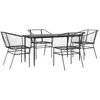 Image de vidaXL Ensemble à Manger de Jardin 5 pcs Noir résine tressée Verre