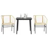 Image de vidaXL Ensemble à Manger de Jardin 3pcs Marron résine tressée Verre