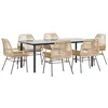Image de vidaXL Ensemble à Manger Jardin Coussins 7pcs Marron Poly rotin Verre