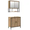 Image de vidaXL Ensemble de mobilier de Salle de Bain avec Porte 2 pcs Marron, Ensemble de Rangement pour Salle de Bains, Meuble rectangulaire Moderne, Solutions d'organisation élégantes.