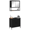 Image de vidaXL Ensemble de mobilier de Salle de Bain avec Stockage 2 pcs Noir, Ensemble de Rangement pour Salle de Bains, Meuble rectangulaire Moderne, Solutions d'organisation élégantes.
