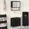 Image de vidaXL Ensemble de mobilier de salle de bain avec étagère 2 pcs Noir
