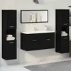 Image de vidaXL Ensemble de mobilier de salle de bain 4 pcs Chêne noir