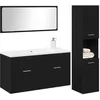 Image de vidaXL Ensemble de mobilier de Salle de Bain 3 pcs Chêne Noir, Ensemble de Salle de Bain Moderne, Meubles rectangulaires, Rangement Gain de Place, Design Contemporain pour Petits espaces