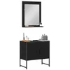 Image de vidaXL Ensemble de mobilier de Salle de Bain avec Stockage 2 pcs Noir, Solutions de Rangement Chic pour Salle de Bain, Ensemble Pratique de Meuble Moderne pour Petits espaces