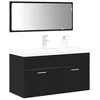 Image de vidaXL Ensemble de mobilier de Salle de Bain 3 pcs Chêne Noir, Ensemble de Salle de Bain Moderne, idéal pour Petits espaces, mobilier Mural, Miroir déco, Bois résistant, Style Tendance