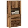 Image de vidaXL Haut de Buffet Bois Ancien 80 x 33 x 150 cm Bois d'ingénierie, Rangement Salle à Manger, Buffet Rectangulaire, Armoire Moderne, Organisateur Robuste pour Intérieur