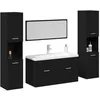 Image de vidaXL Ensemble de mobilier de Salle de Bain 4 pcs Chêne Noir, Ensemble de Meubles de Salle de Bain Moderne, Meuble rectangulaire résistant, Gain de Place Pratique, Design Fonctionnel