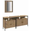Image de vidaXL Meubles de Salle de Bain 3 pièces Marron 80 x 30 x 60 cm