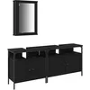 Image de vidaXL Meubles de Salle de Bain avec Porte 3 pcs Noir 80 x 30 x 60 cm, Meuble de Salle de Bain Moderne, Rangement rectangulaire, unité Solide, Organisateur pour lavabo, Ensemble mobilier