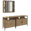 Image de vidaXL Meubles de Salle de Bain 3 pcs Marron 80 x 30 x 60 cm, Rangement Salle de Bain, Meubles Modernes, Cabinet Pratique, Organisateur Compact, Chic à Domicile