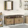 Image de vidaXL Meubles de salle de bain 3 pcs Marron Bois d'ingénierie