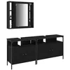 Image de vidaXL Meubles de Salle de Bain avec Porte 3 pcs Noir 80 x 30 x 60 cm, Rangement Salle de Bain, Meubles Modernes, Cabinet Pratique, Organisateur Compact, Chic à Domicile