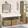 Image de vidaXL Ensemble de mobilier de salle de bain 4 pcs chêne artisanal