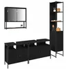 Image de vidaXL Ensemble de mobilier de Salle de Bain 4 pcs Chêne Noir, Ensemble de Salle de Bain Moderne, Meuble rectangulaire, Gain de Place, Rangement Minimaliste, Accessoires élégants