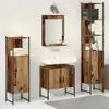 Image de vidaXL Ensemble de mobilier de salle de bain avec porte 4 pcs Marron
