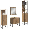Image de vidaXL Ensemble de mobilier de Salle de Bain avec Porte 4 pcs Marron, Salle de Bain Moderne, Solutions de Rangement carrées, Meubles Pratiques, déco élégante, Essentiels Bien rangés.