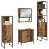 Image de vidaXL Ensemble de mobilier de Salle de Bain avec Porte 4 pcs Marron, Ensemble de Salle de Bain Moderne, Armoire de Rangement compacte, Miroir carré, mobilier Chic et Fonctionnel