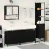 Image de vidaXL Ensemble de mobilier de salle de bain avec étagère 4 pcs Noir
