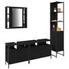 Image de vidaXL Ensemble de Meubles de Salle de Bain Autre 4 pcs Chêne Noir, Organisateur de Salle de Bain Moderne, Unité de Rangement Compacte, Essentials de Mobilier Minimaliste
