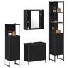 Image de vidaXL Ensemble de mobilier de Salle de Bain avec étagère 4 pcs Noir, Ensemble de Meubles de Salle de Bain, Rangement spacieux, Design Moderne, Chic et Efficace