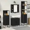 Image de vidaXL Ensemble de mobilier de salle de bain avec étagère 4 pcs Noir