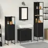 Image de vidaXL Ensemble de mobilier de salle de bain avec étagère 4 pcs Noir