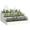 Image de vidaXL Cache-Pot de Jardin Blanc 90 x 90 x 35 cm Acier laminé à Froid, Jardin et terrasse, bac en métal, déco Moderne, Container Durable pour Plantes