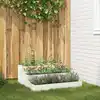 Image de vidaXL Cache-pot de jardin Blanc 90 x 90 x 35 cm Acier laminé à froid