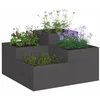 Image de vidaXL Cache-Pot de Jardin Noir 100 x 100 x 48 cm Acier, Support de Plantes Robuste, métal, Jardin et terrasse, pour Affichage Moderne et décoration