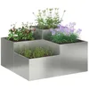 Image de vidaXL Cache-Pot de Jardin Argent 100 x 100 x 48 cm Acier galvanisé, Bac à Plantes en métal Robuste, déco Moderne, pour Jardin et terrasse, Style Industriel pour l'extérieur