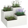 Image de vidaXL Cache-Pot de Jardin Blanc 80 x 80 x 60 cm Acier, Bac à Plantes en métal Robuste, déco Moderne, pour Jardin et terrasse, Style Industriel pour l'extérieur