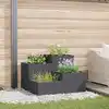 Image de vidaXL Cache-pot de jardin Anthracite 80 x 80 x 60 cm Acier