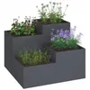 Image de vidaXL Cache-Pot de Jardin Anthracite 100 x 100 x 60 cm Acier, Support de Plantes Robuste, métal, Jardin et terrasse, pour Affichage Moderne et décoration